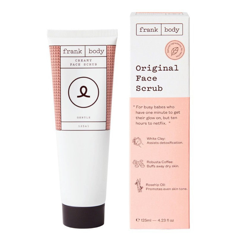 Face scrub Frank Body Original Face Scrub with white clay, grape seed and almond oils 125 ml