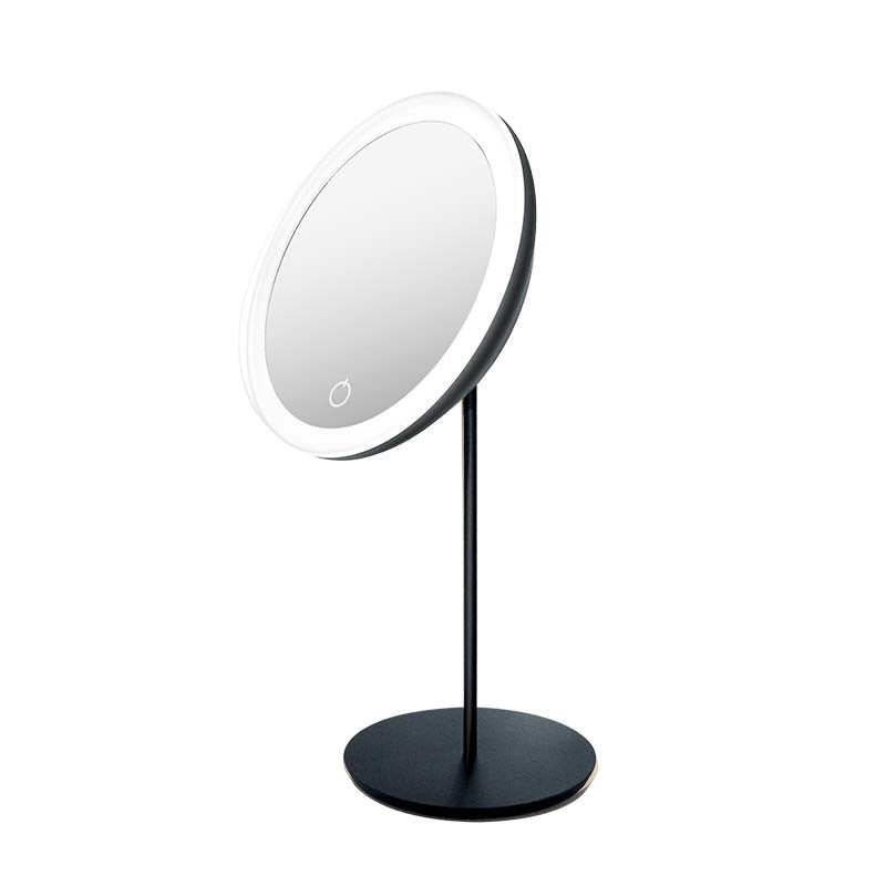 Зеркало на ножке со светодиодной подсветкой Be Osom LED Table Mirror Matte Black BEOSOM18DTRSBK, цвет черный, 5X, диаметр 175 мм + в подарок средство для волос Previa