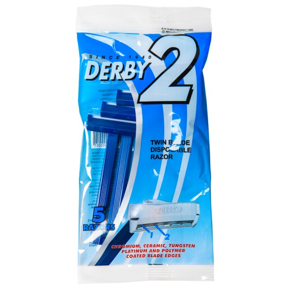 Derby D2 Бритвы одноразовые с двумя лезвиями, 5 шт.