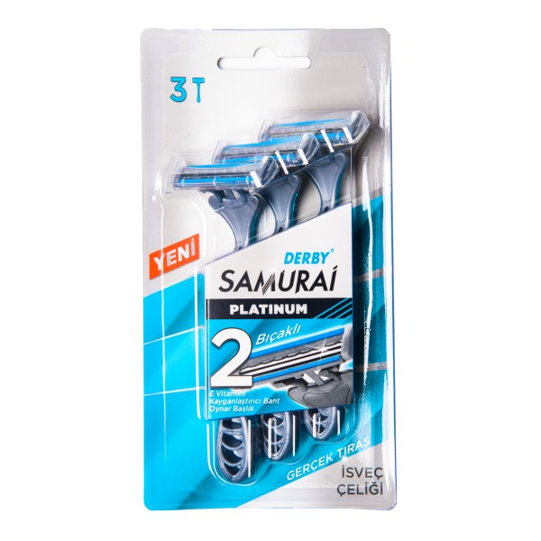 Derby Samurai Platinum 2 Disposable razors, 3 pcs.