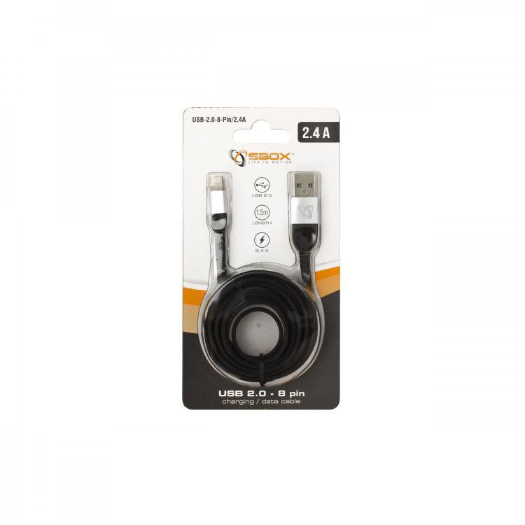 Sbox USB 2.0-8-контактный/2.4А черный/серебристый