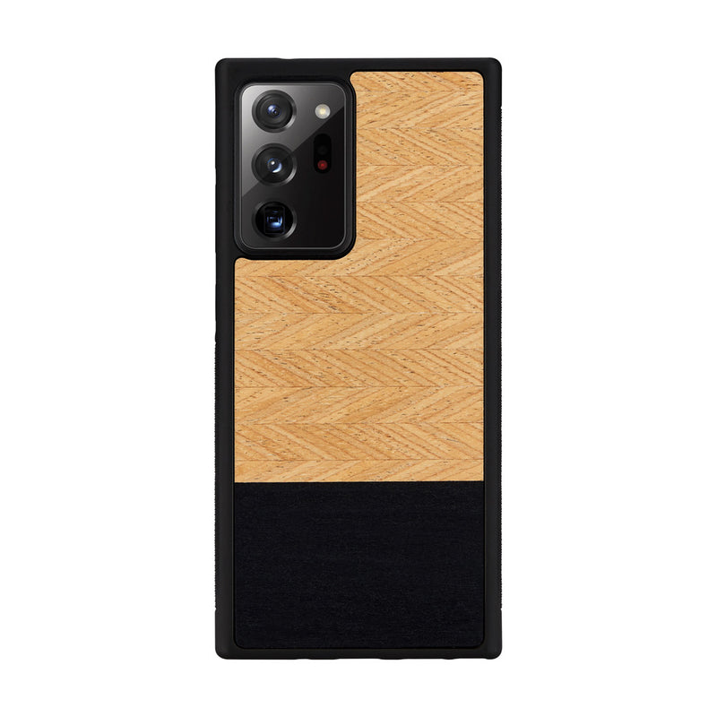 Чехол MAN&amp;WOOD для Galaxy Note 20 Ultra «елочкой», Nero, черный