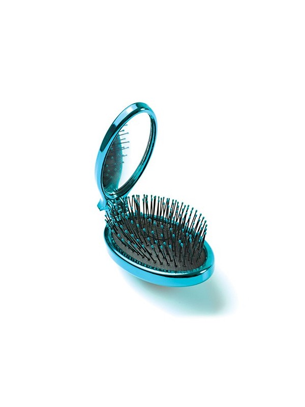 WETBRUSH POP&amp;GO METALLIC foldable hairbrush with mirror +gift