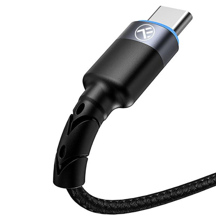 Кабель для передачи данных Tellur USB — светодиодный светильник Type-C, нейлон, 2 м, черный