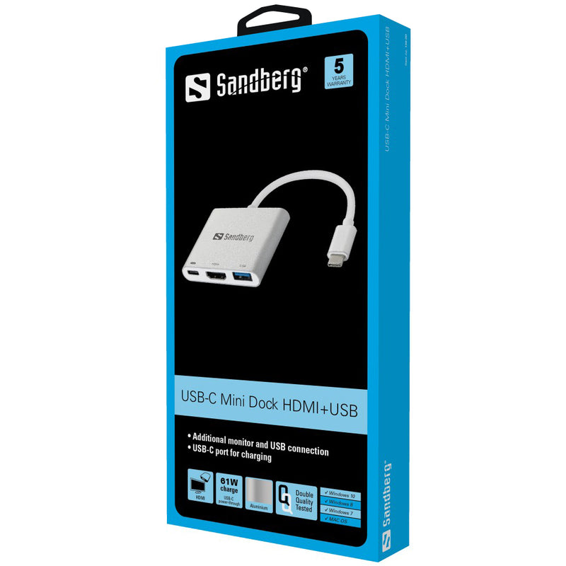 Мини-док-станция Sandberg 136-00 USB-C HDMI+USB
