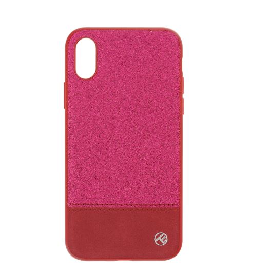 Чехол Tellur Synthetic Leather Glitter II для iPhone X/XS розовый