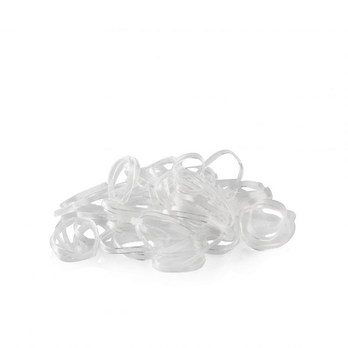 Small rubber bands for hair LABOR PRO, transparent, 12 pack.