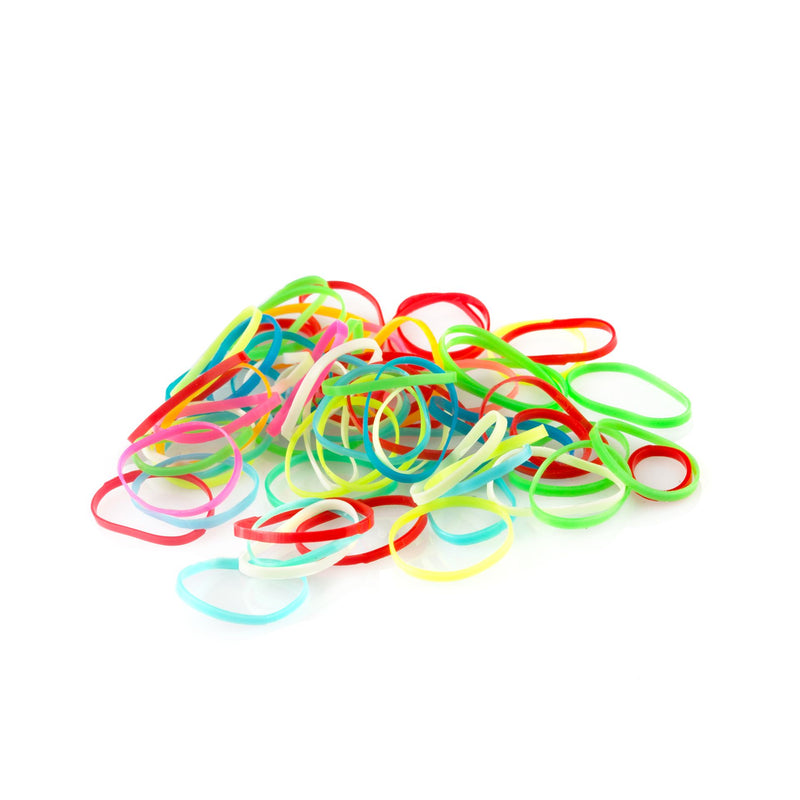 Small rubber bands for hair LABOR PRO, bright colors, 12 pack.