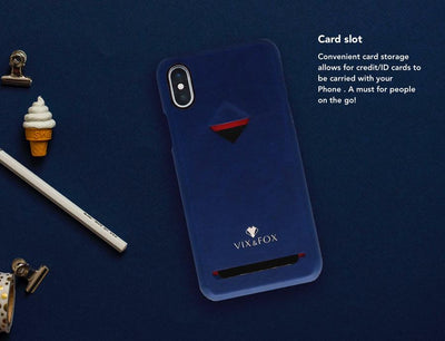 VixFox Card Slot Back Shell for Iphone XSMAX navy blue