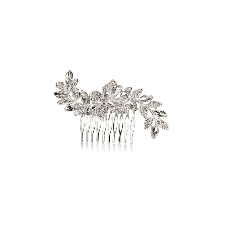 Hair accessory with zircon, leaves and butterflies