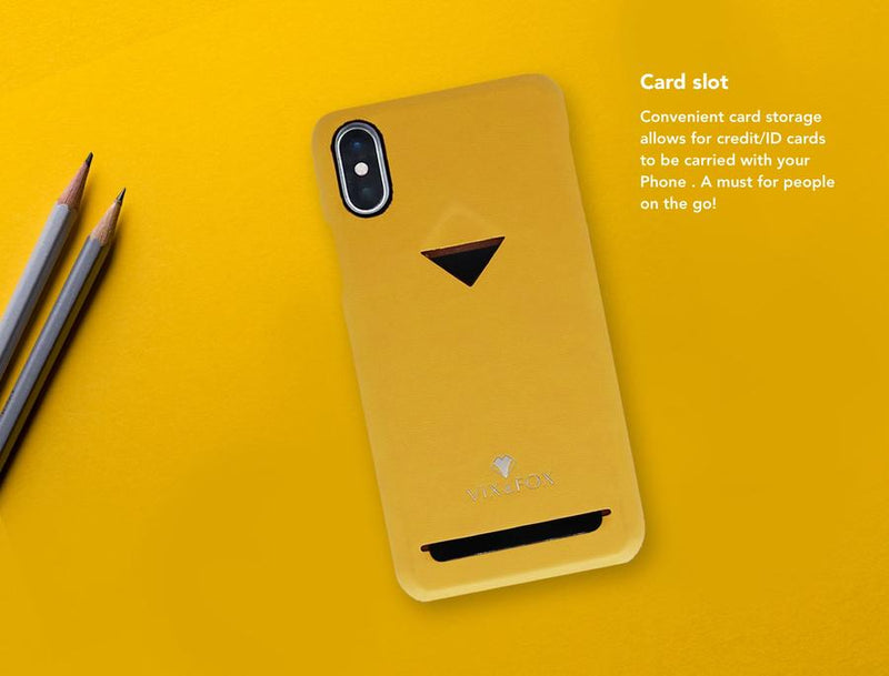 Задняя крышка слота для карт VixFox для iPhone XR горчично-желтого цвета