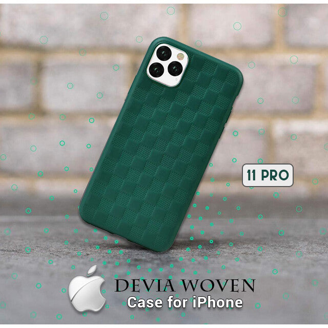 Мягкий чехол Devia Woven2 Pattern Design для iPhone 11 Pro, зеленый