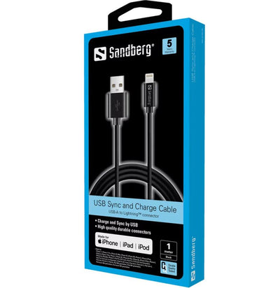 Sandberg 441-39 USB&gt;Lightning MFI 1m Black 