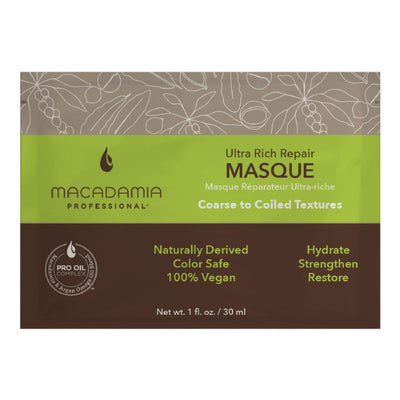 Moisturizing mask for dry, damaged hair, Macadamia Ultra Rich Repair Masque, MAM300107, 30 ml