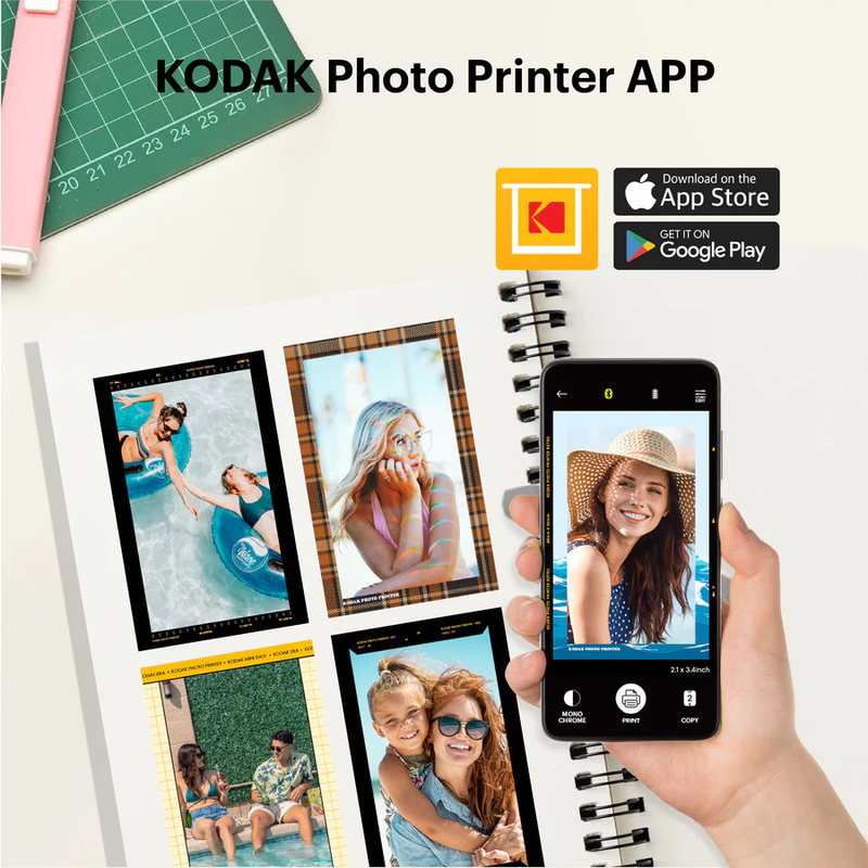 Принтер мгновенной печати фотографий Kodak Mini 2 Retro, желтый