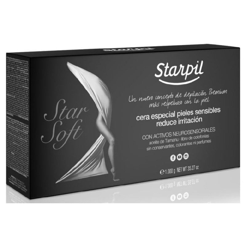 Žemoje temperatūroje besilydantis vaškas depiliacijai Starpil StarSoft STR3010237001/7002, ypač jautriai odai, 1 kg