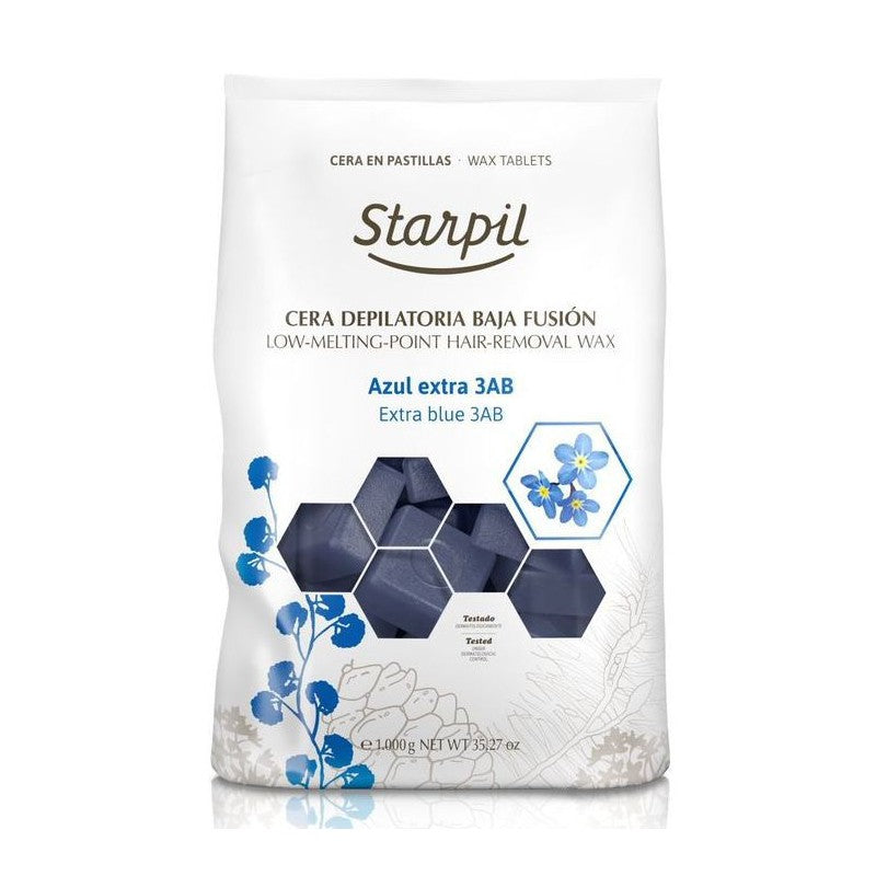 Воск для депиляции низкотемпературный плавящийся Starpil STR3010203001, синий, 1 кг