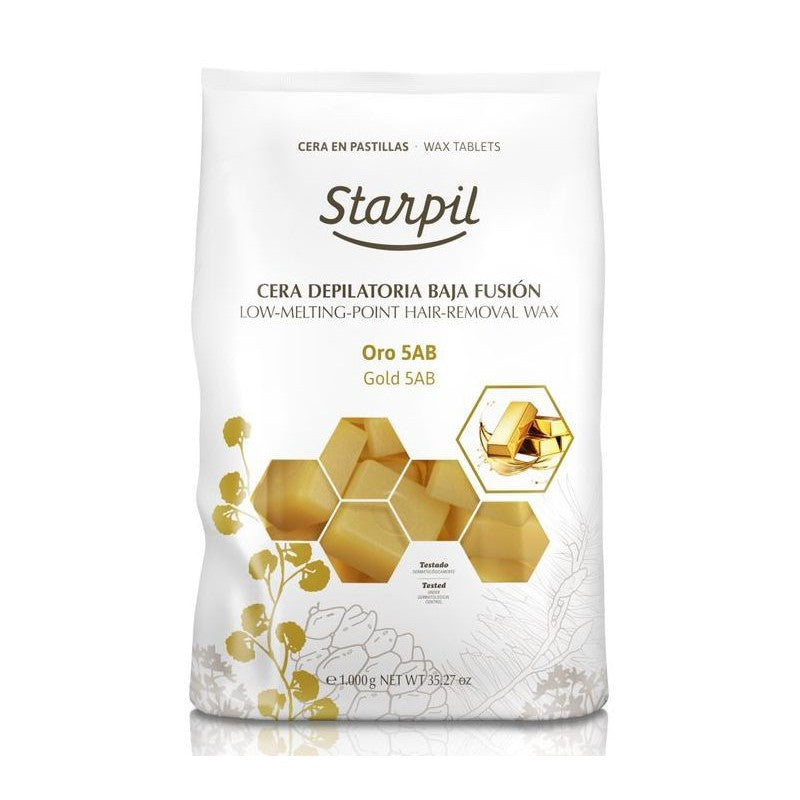 Low temperature melting wax for depilation Starpil STR3010211001, with gold particles, 1 kg