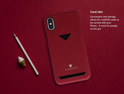 VixFox Card Slot Back Shell for iPhone X/XS ruby ​​red