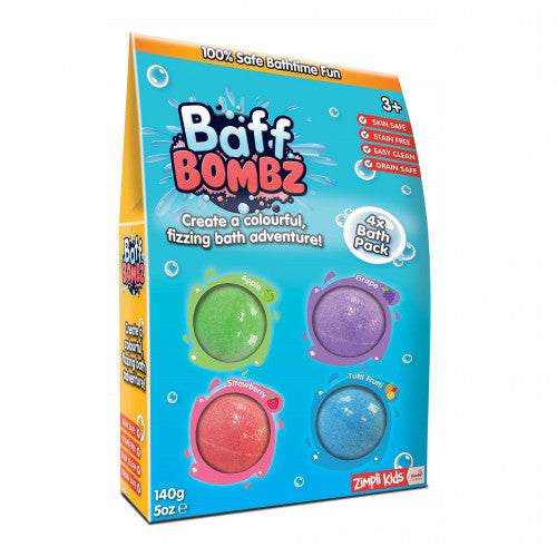 Zimpli Kids BAFF BOMBZ Set of 4 different bath bombs 140g