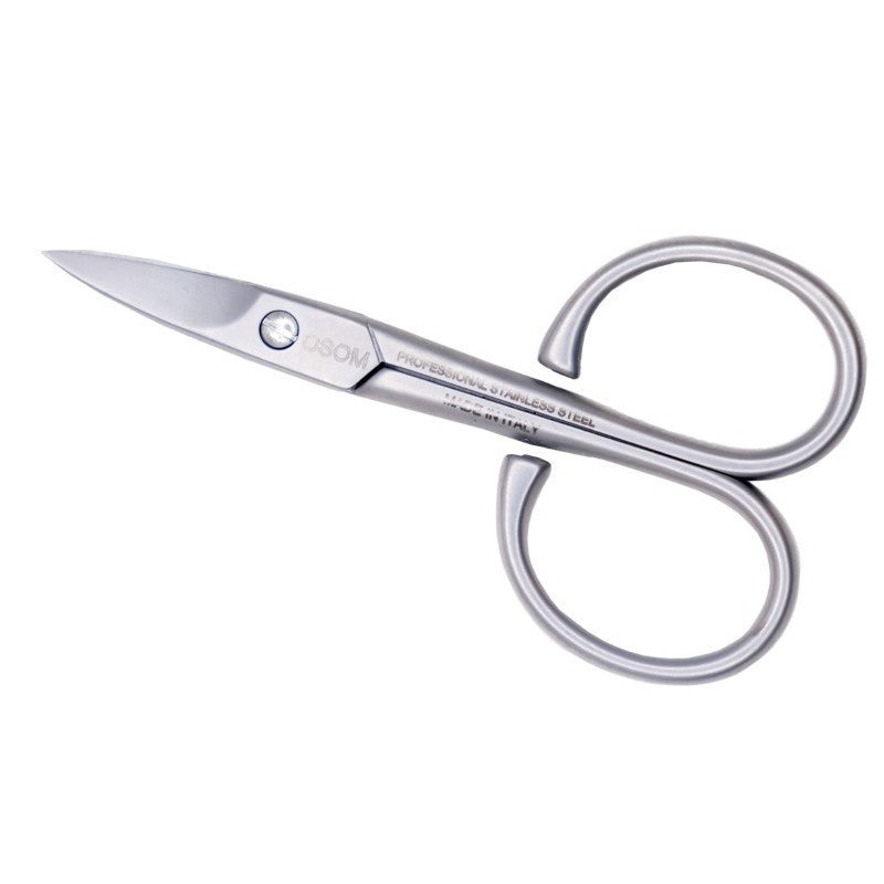 Nail scissors Osom Professional, 9 cm, stainless steel, curved, pointed end