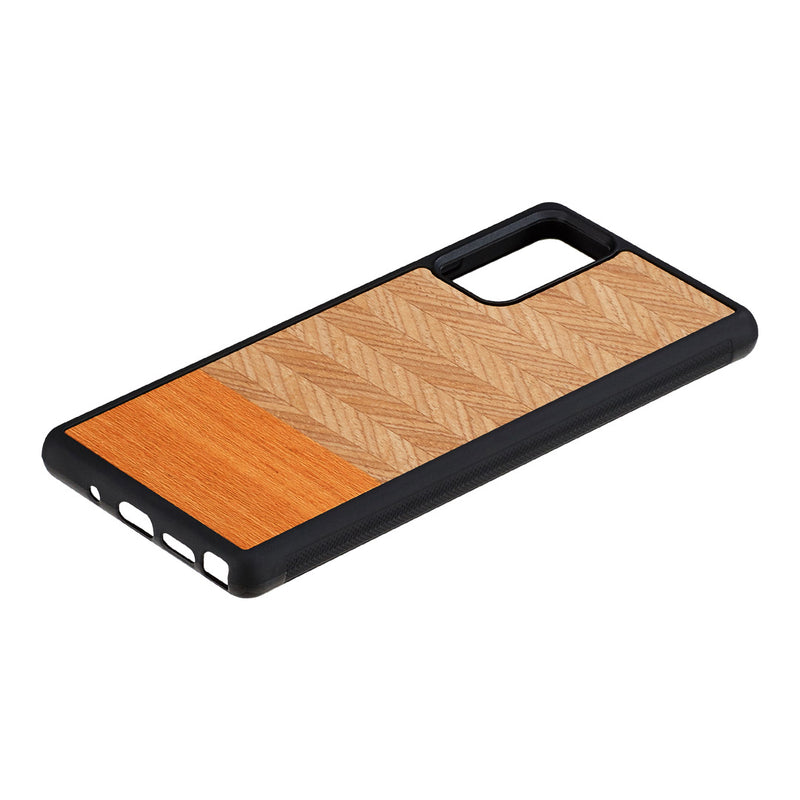 Чехол MAN&amp;WOOD для Galaxy Note 20 «елочка» оранжевый черный