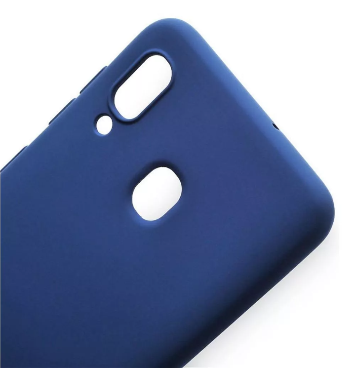 Силиконовый чехол для Samsung A20 темно-синий