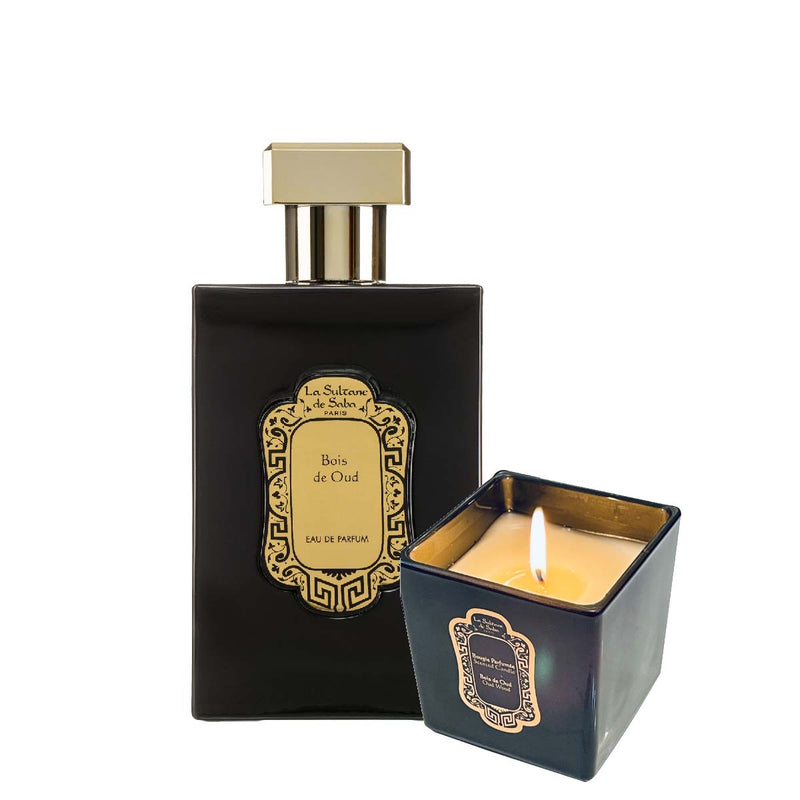 La Sultane de Saba Parfumas Medienos ir La Sultan de Saba žvakė MEDIENOS rinkinys +dovana CHI Silk Infusion Šilkas plaukams