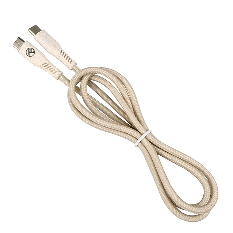 Tellur Green Data Cable Type-C to Type-C 3A PD60W 1m nylon cream